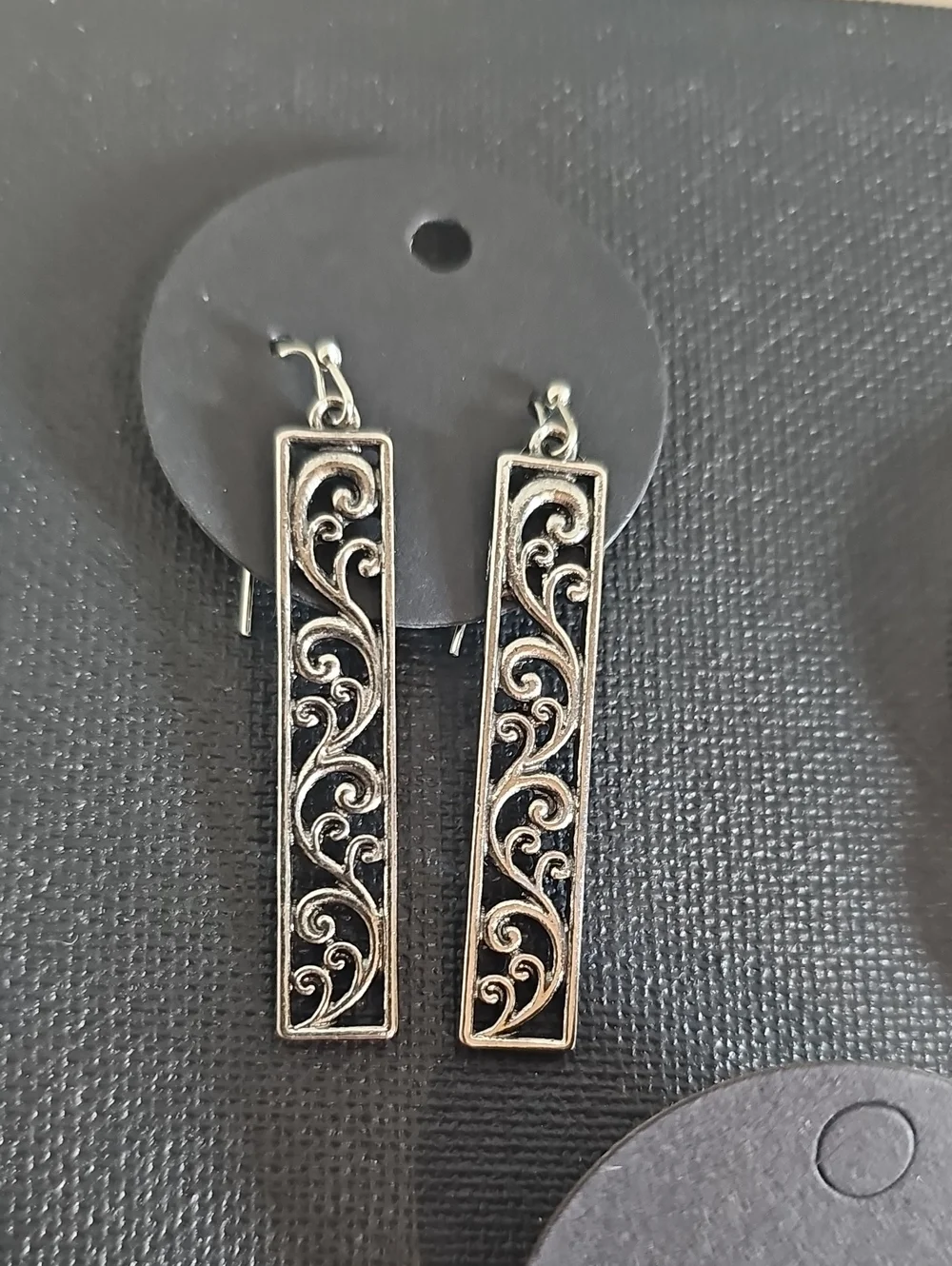 5 Pair Silver Tone Boho Statement Earrings Lot NWOT